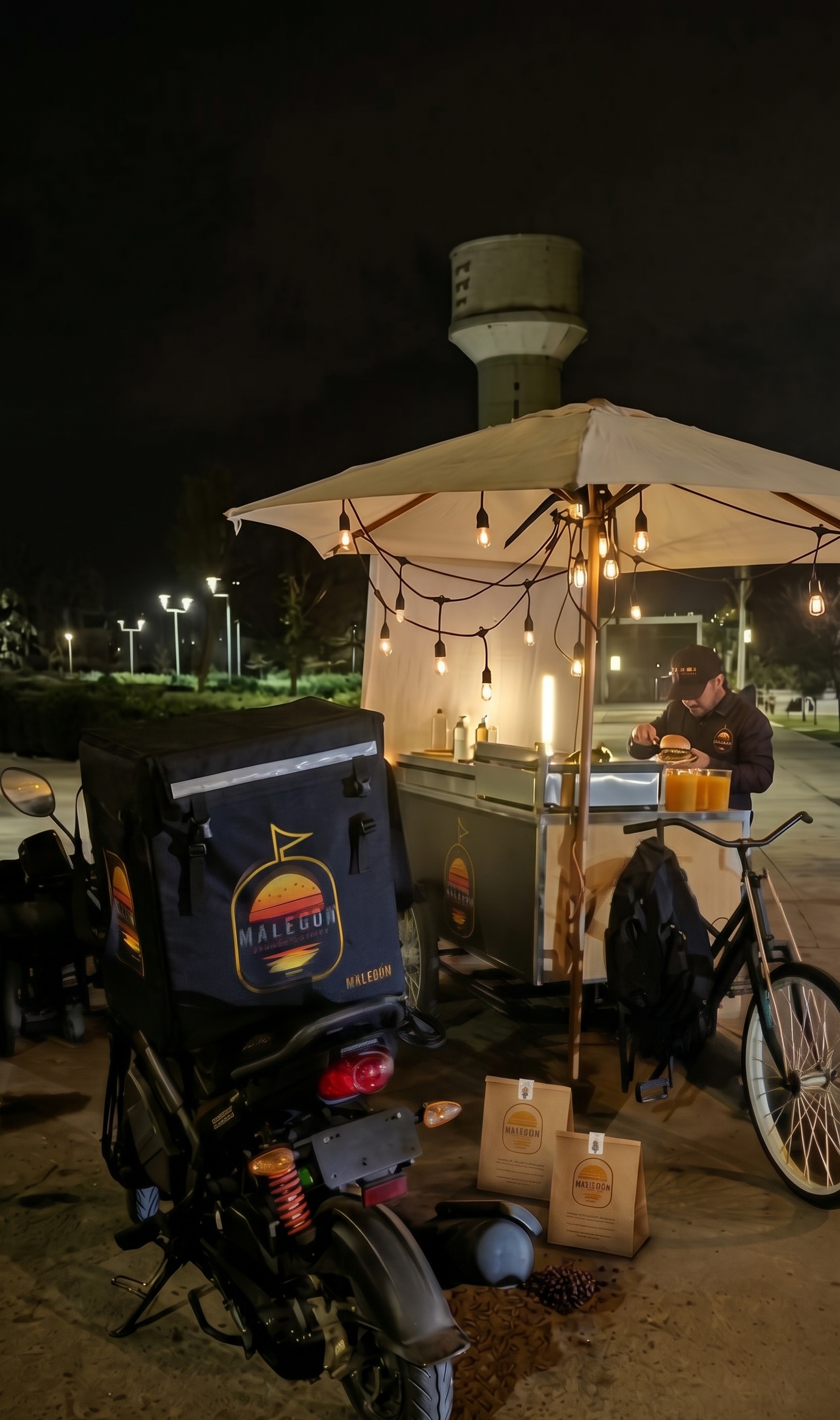 Servicio de Foodbike de Malecón Burger Club en evento privado